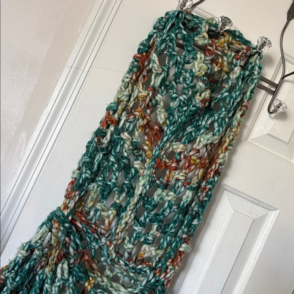 Handmade Multicolor Crochet Hoodie Knit Sweater - Picture 7 of 9